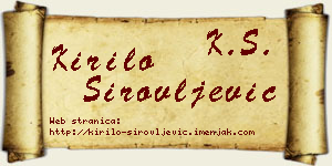 Kirilo Sirovljević vizit kartica